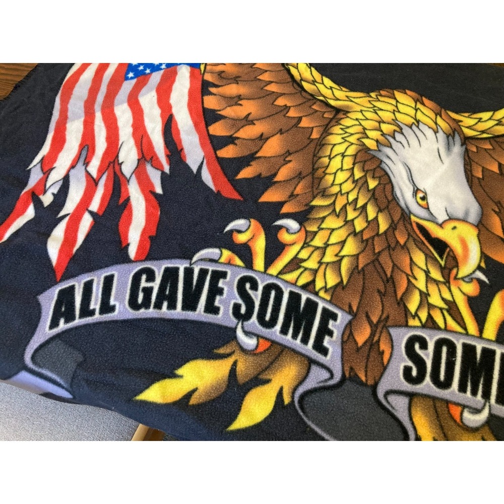 POW MIA All Gave Some Some Gave‎ All Eagle USA Flag Multi Color Blanket Soft - Picture 3 of 6